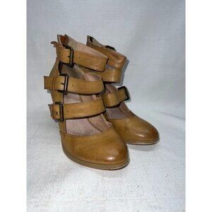 Altar'd State Brown Heel Zip Buckle Chunky Heels Sz. 7.5